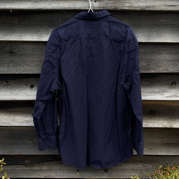 Burberry Men’s navy button down dress shirt - Picture 4 of 5